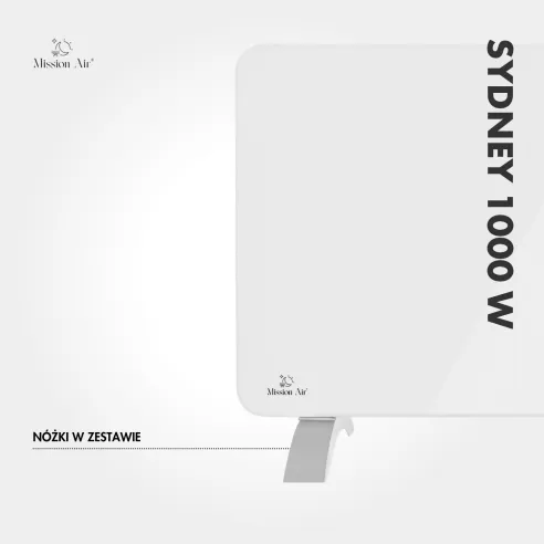 Boczna krawędź grzejnik SYDNEY 1000 W