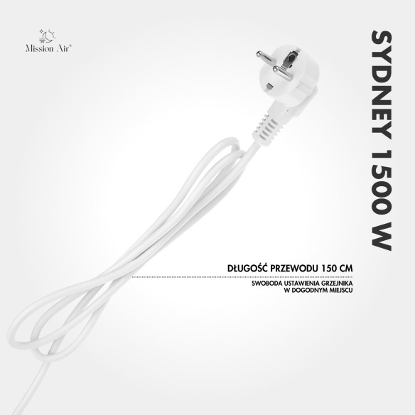 Przewód zasilania grzejnik SYDNEY 1500 W