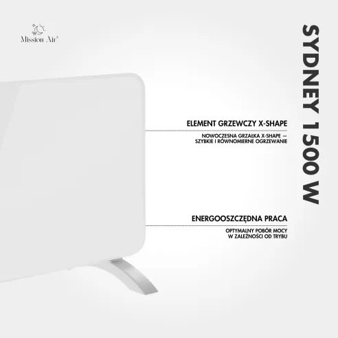 Grzejnik konwektorowy SYDNEY 1500 W na nóżkach