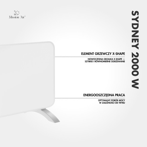 Grzejnik konwektorowy SYDNEY 2000 W na nóżkach