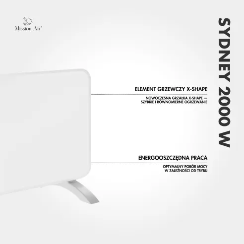 SYDNEY 2000 W Convector Heater | Electric, White