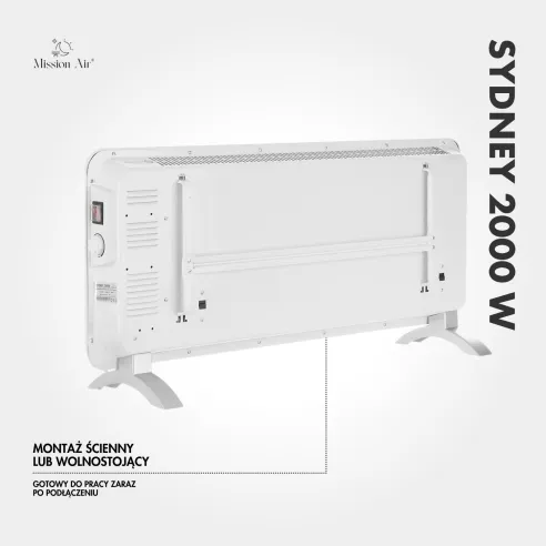 SYDNEY 2000 W Convector Heater | Electric, White