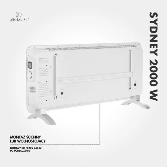 SYDNEY 2000 W Convector Heater | Electric, White