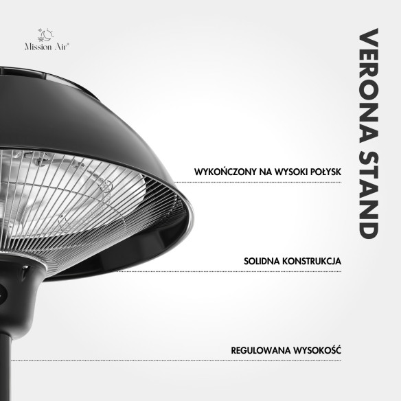 VERONA 1500 W Patio Infrared Heater | Freestanding, IP34