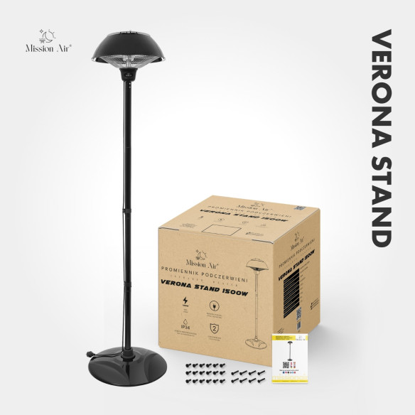 VERONA 1500 W Patio Infrared Heater | Freestanding, IP34