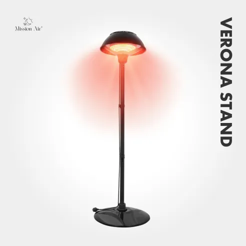 Promiennik tarasowy VERONA 1500W stojący widok z przodu