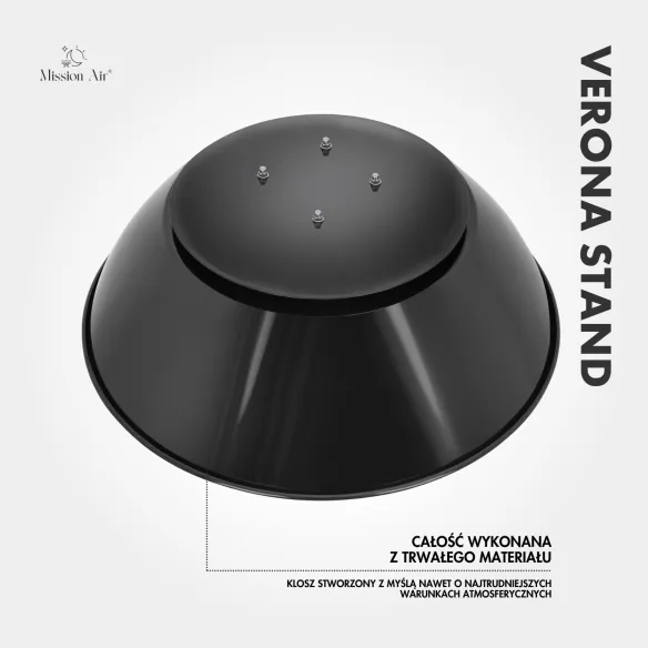 Promiennik tarasowy VERONA 1500W górna obudowa