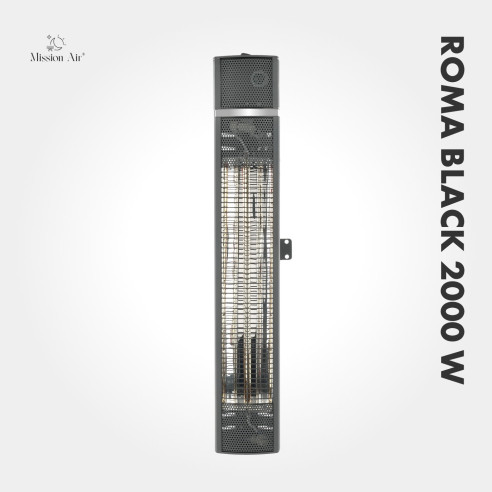 ROMA BLACK 2000 W Wall-Mounted Infrared Heater | Adjustable Angle, IPX4