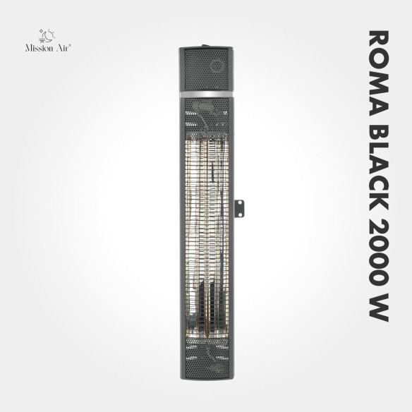 ROMA BLACK 2000 W Wall-Mounted Infrared Heater | Adjustable Angle, IPX4