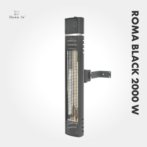 ROMA BLACK 2000 W Wall-Mounted Infrared Heater | Adjustable Angle, IPX4