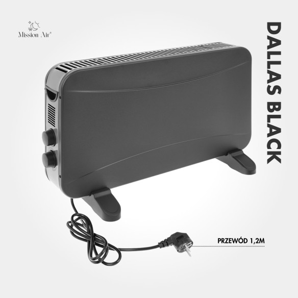 DALLAS 2000 W Convector Heater | Thermostat, Quiet Operation, Black