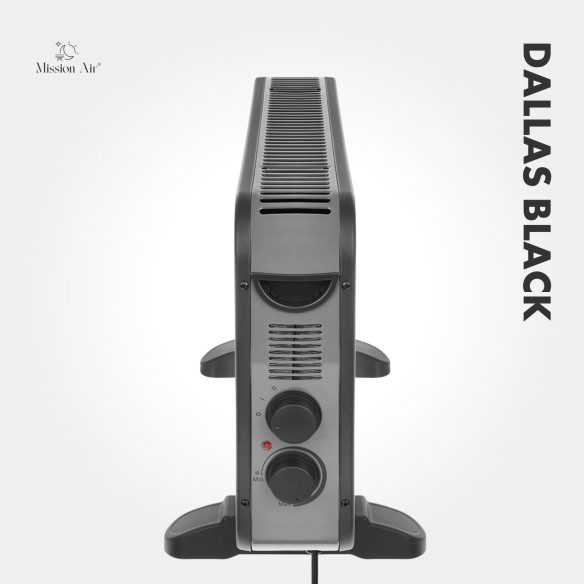 DALLAS 2000 W Convector Heater | Thermostat, Quiet Operation, Black
