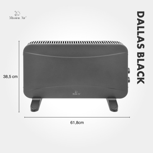 DALLAS 2000 W Convector Heater | Thermostat, Quiet Operation, Black