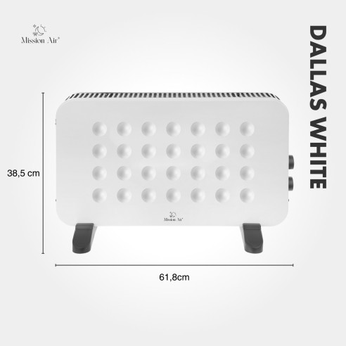 DALLAS 2000 W Convector Heater | Thermostat, Quiet Operation, White