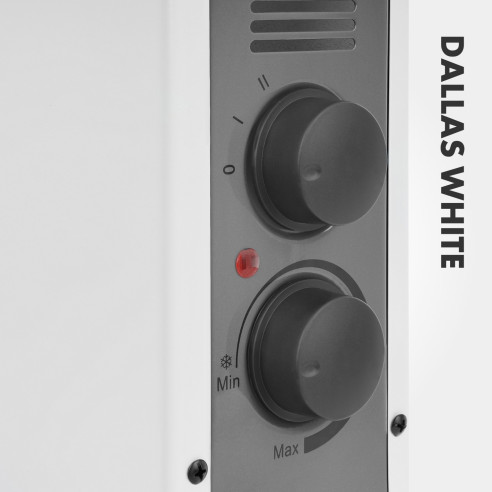 Grzejnik konwektorowy DALLAS 2000 W | termostat, cicha praca, Biały