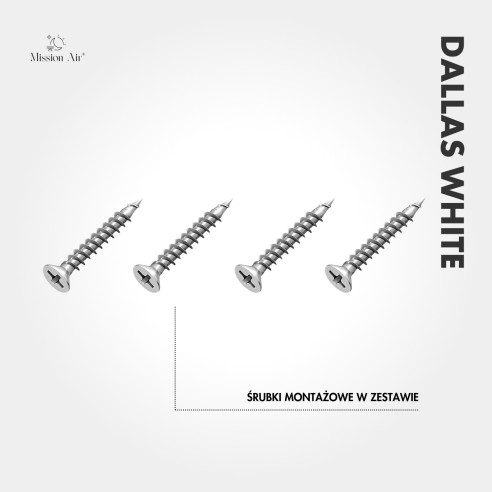 Grzejnik konwektorowy DALLAS 2000 W | termostat, cicha praca, Biały