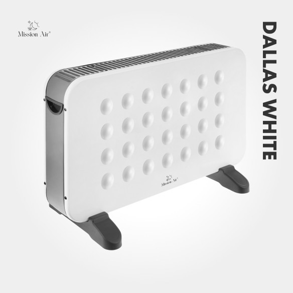 Grzejnik konwektorowy DALLAS 2000 W | termostat, cicha praca, Biały