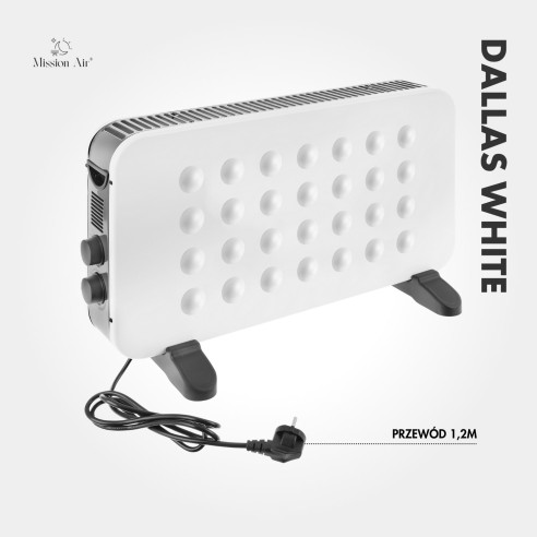 DALLAS 2000 W Convector Heater | Thermostat, Quiet Operation, White