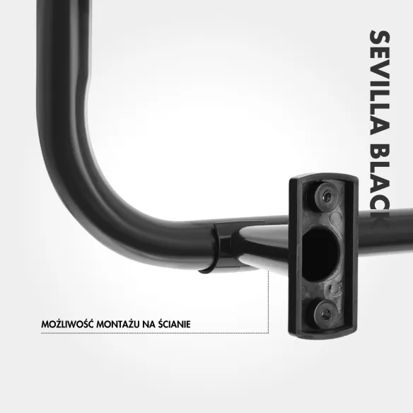 Grzejnik łazienkowy SEVILLA BLACK 100W czarny kabel zasilający detal