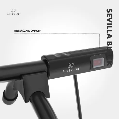 Grzejnik łazienkowy SEVILLA BLACK 100W czarny uchwyt regulowany