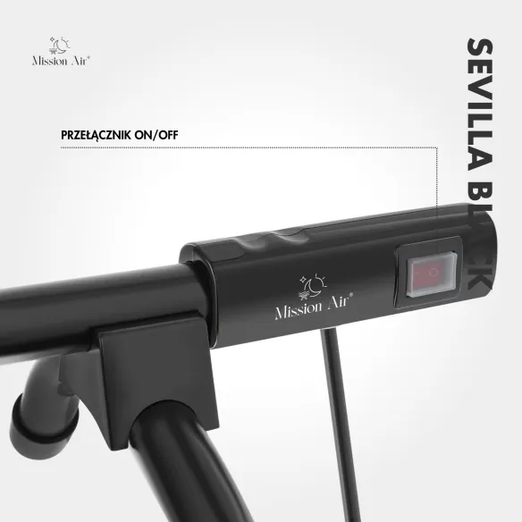 Grzejnik łazienkowy SEVILLA BLACK 100W czarny uchwyt regulowany