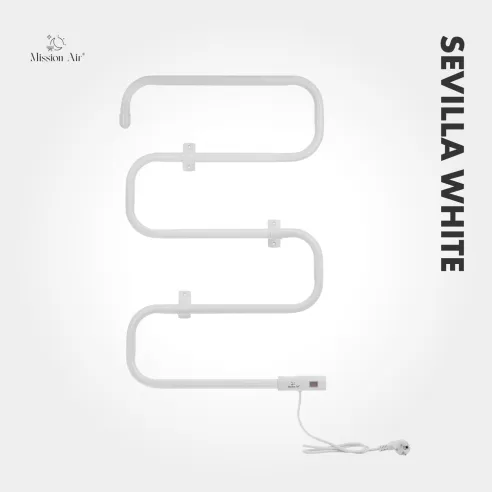 Grzejnik łazienkowy SEVILLA WHITE 100W biały widok z przodu