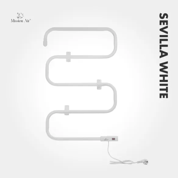 Grzejnik łazienkowy SEVILLA WHITE 100W biały widok z przodu