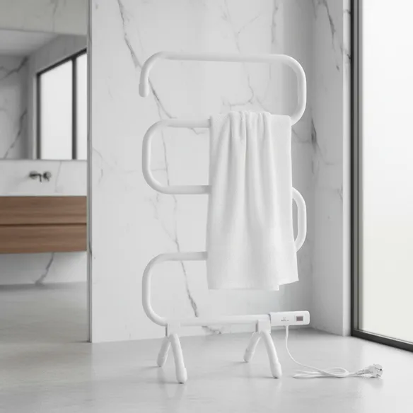 Grzejnik łazienkowy SEVILLA WHITE 100W biały w aranżacji łazienki