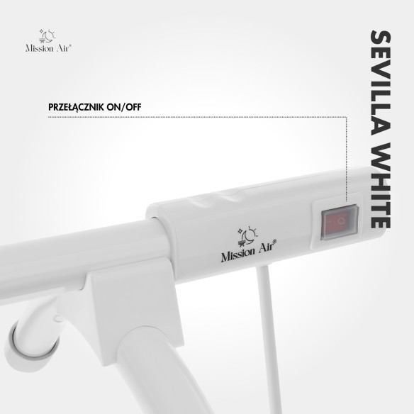 SEVILLA WHITE 100 W Bathroom Heater | IP24, Freestanding/Wall-Mounted, White