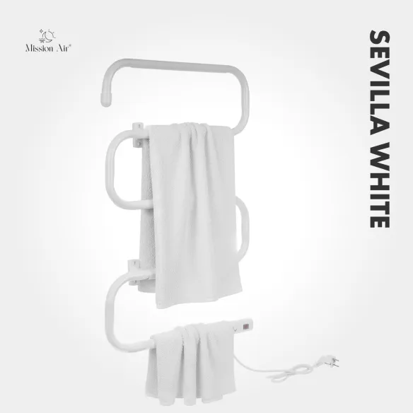 Grzejnik łazienkowy SEVILLA WHITE 100W biały z ręcznikiem