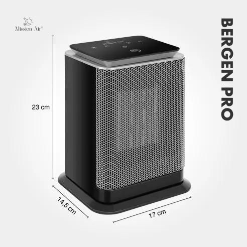 BERGEN PRO 1500 W Fan Heater | 2 Power Levels, Safety Protection, IP20