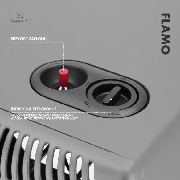 Piecyk gazowy FLAMO 4,1 kW panel sterowania