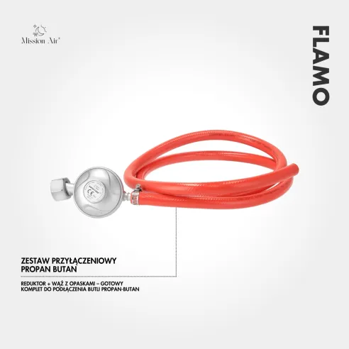 Akcesoria do piecyka gazowego FLAMO wąż i reduktor