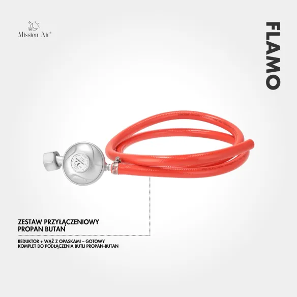 Akcesoria do piecyka gazowego FLAMO wąż i reduktor