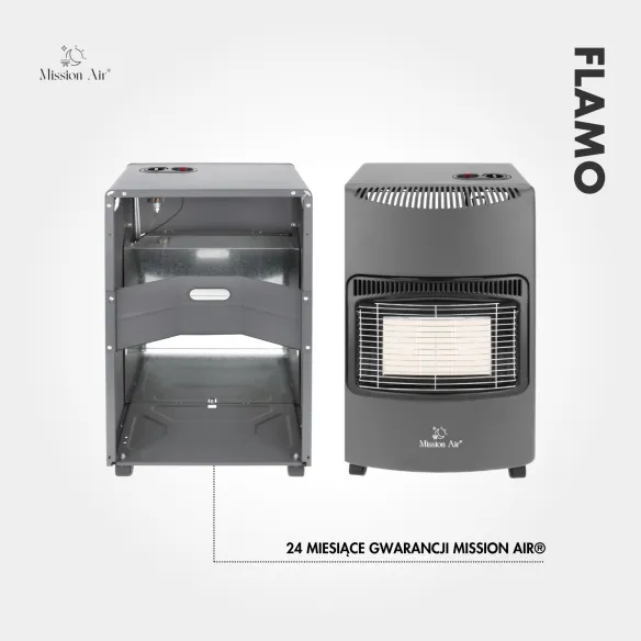 Piecyk gazowy FLAMO 4,1 kW wnętrze i palnik