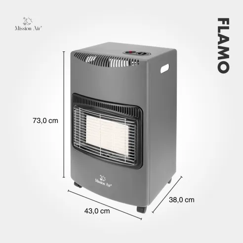 Piecyk gazowy FLAMO 4,1 kW konstrukcja obudowy