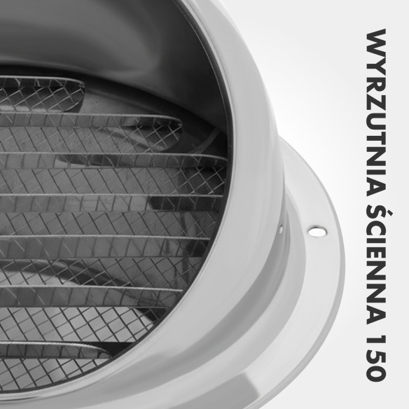 Mission Air 150 mm Wall Vent Outlet | Drip Cap, Protective Grille