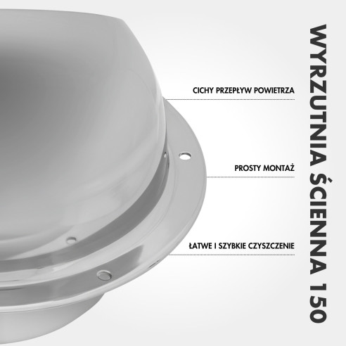 Mission Air 150 mm Wall Vent Outlet | Drip Cap, Protective Grille