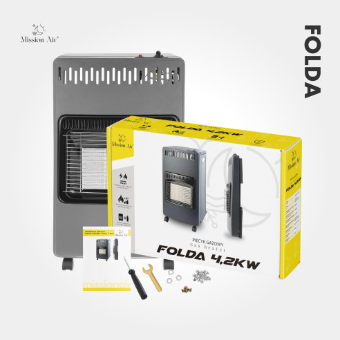 FOLDA 4.2 kW Folding Gas Heater | Portable LPG Heater, Hose + Regulator Included