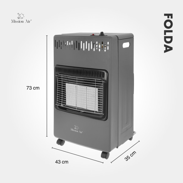 FOLDA 4.2 kW Folding Gas Heater | Portable LPG Heater, Hose + Regulator Included