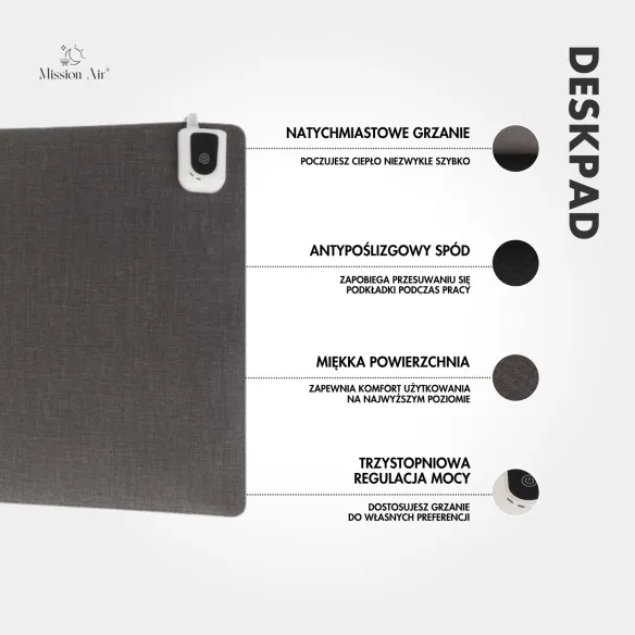 Mission Air Heated Pad 36 × 60 cm | 3 Heating Levels, Timer, 80 W