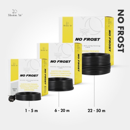 NO FROST Heating Cable with Thermostat | For Pipes & Installations in Winter