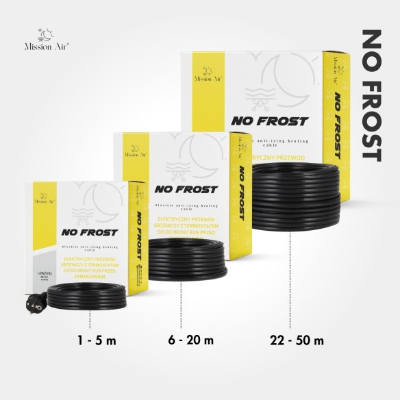 NO FROST Heating Cable with Thermostat | For Pipes & Installations in Winter