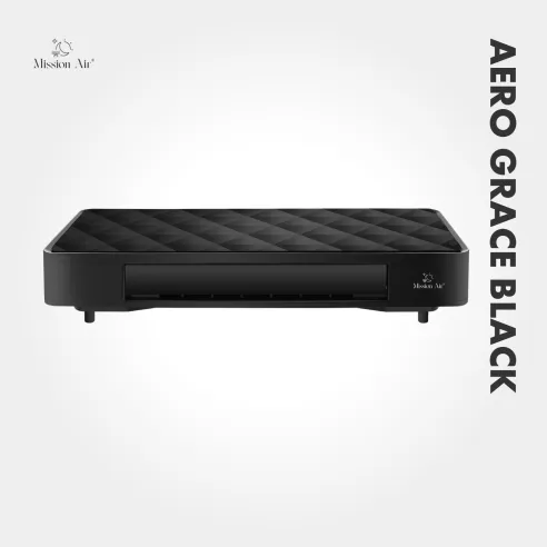 Kurtyna powietrzna AERO Grace 2000W PTC czarna widok od dołu