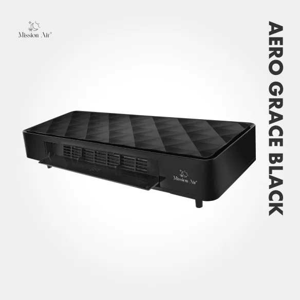 Kurtyna powietrzna AERO Grace 2000W PTC czarna widok boczny