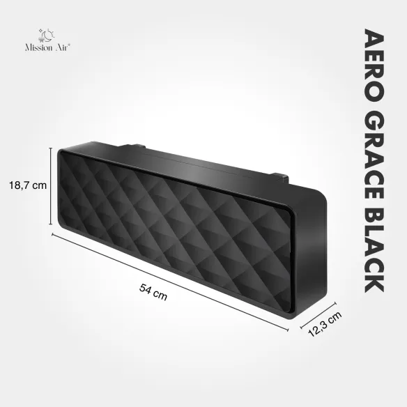 Kurtyna powietrzna AERO Grace 2000W PTC czarna widok od spodu