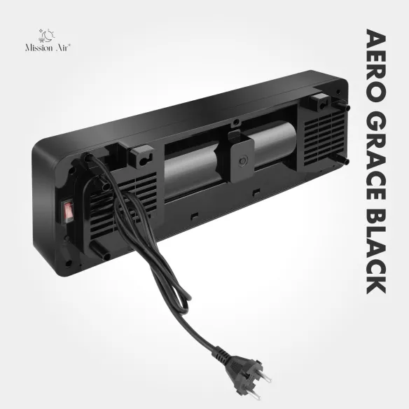 Kurtyna powietrzna AERO Grace 2000W PTC czarna przewód zasilający