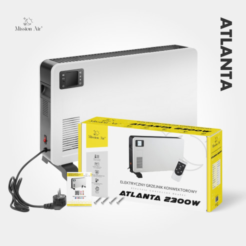 Grzejnik konwektorowy ATLANTA 2300W zestaw z opakowaniem