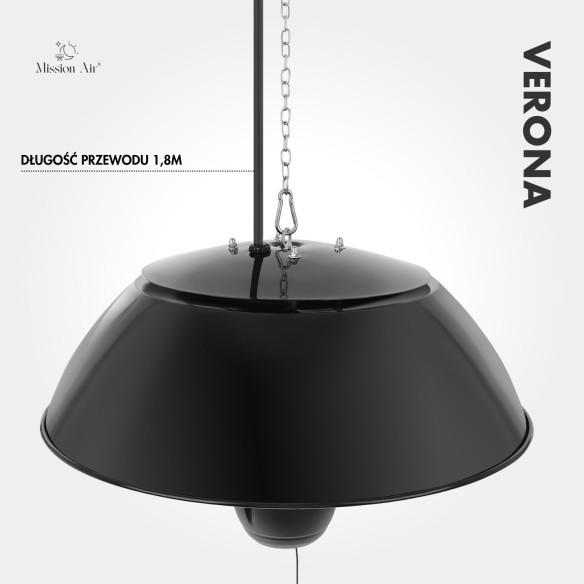 VERONA 1500 W Patio Infrared Heater | Hanging, IP34