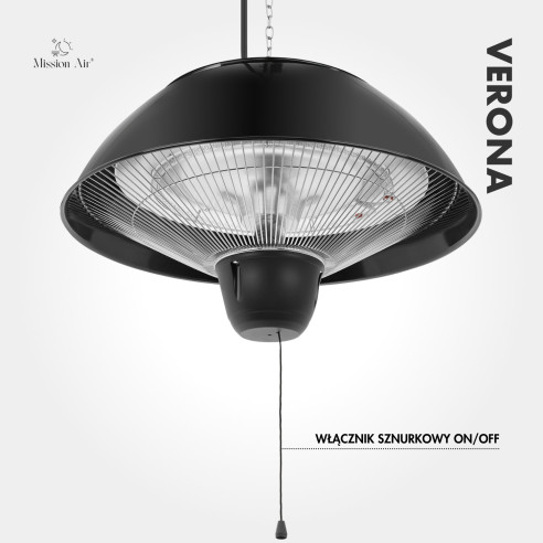VERONA 1500 W Patio Infrared Heater | Hanging, IP34